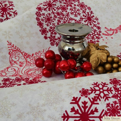 Fata de masa craciun SNOW FLAKES